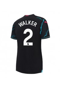 Manchester City Kyle Walker #2 Jalkapallovaatteet Naisten Kolmaspaita 2023-24 Lyhythihainen